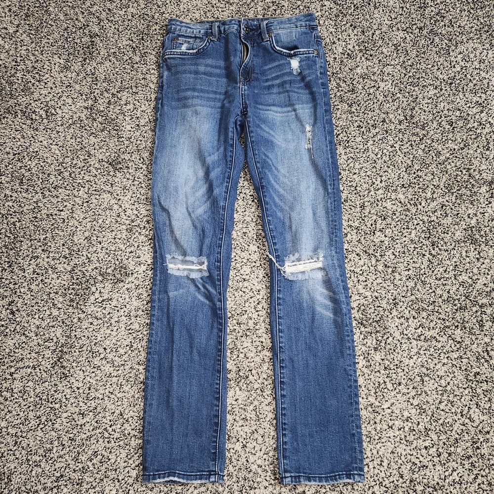 7 For All Mankind Jeans Girls Size 12 Youth Paxtyn Skinny Stretch Destressed